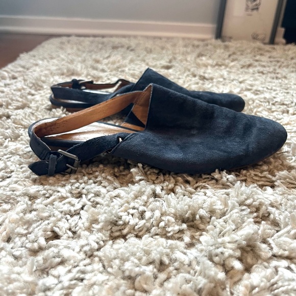 Madewell blue suede sling back heeled mules - Picture 6 of 16